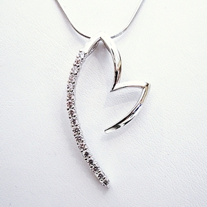 Open Heart Pendant with Cubic Zirconias